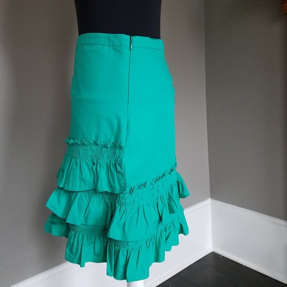 J Crew Turquoise Mini Skirt in Cotton Poplin 0 - Picture 11 of 13